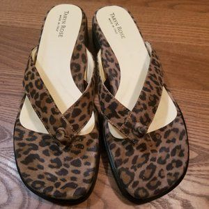Taryn Rose Taziana Leopard Thong Sandal